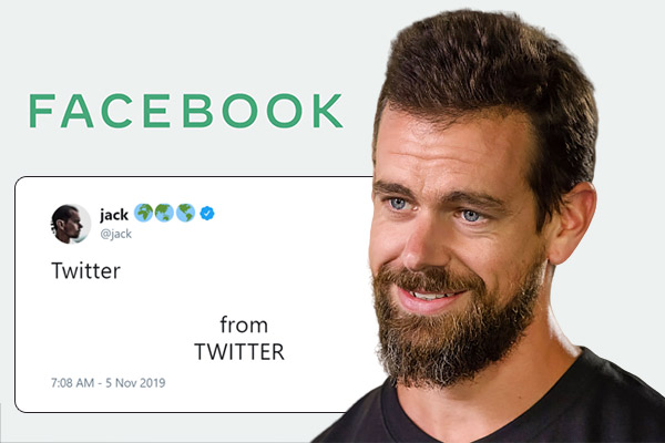 Twitter CEO Jack Dorsey mocked Facebook's new logo Twitter CEO Jack Dorsey mocked Facebook's new logo