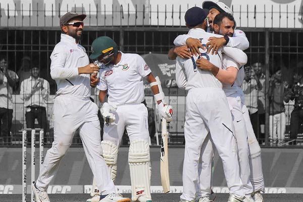 India beat Bangladesh by an innings and 130 runs, leading 1-0 in the series India beat Bangladesh by an innings and 130 runs, leading 1-0 in the series