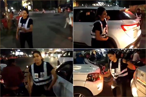 A video of the Indore traffic police is becoming quite viral on social media A video of the Indore traffic police is becoming quite viral on social media