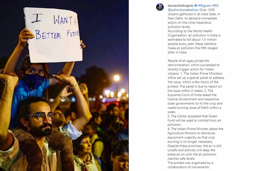 Leonardo DiCaprio creates awareness about pollution in Delhi Leonardo DiCaprio creates awareness about pollution in Delhi