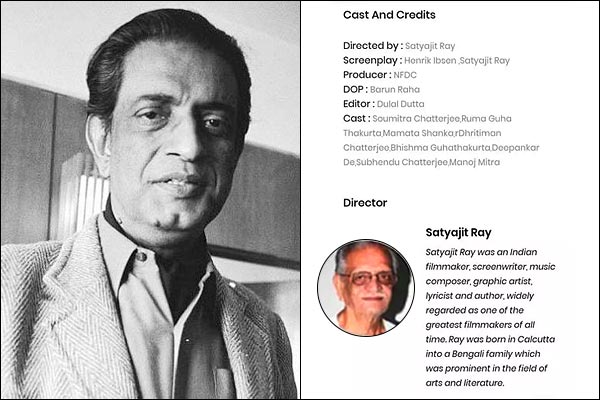 IFFI website shows lyricist Gulzar as filmmaker Satyajit Ray IFFI website shows lyricist Gulzar as filmmaker Satyajit Ray