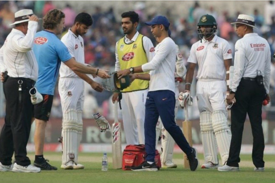 Team India physio treats Bangladeshi batsman hit on helmet Team India physio treats Bangladeshi batsman hit on helmet