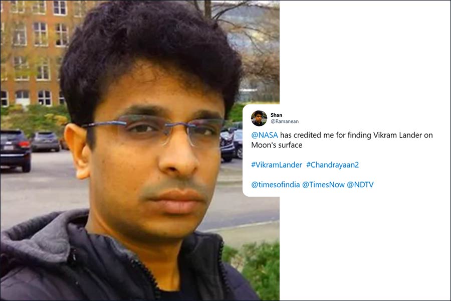 Shanmuga Subramanian, 33, found the debris from the Vikram moon lander Shanmuga Subramanian, 33, found the debris from the Vikram moon lander