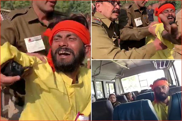In Delhi, a man came in front of Defense Minister Rajnath Singh's convoy In Delhi, a man came in front of Defense Minister Rajnath Singh's convoy
