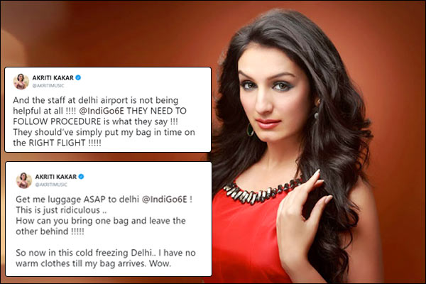 Singer Akriti Kakar faced harassment over misplaced baggage at the airport Singer Akriti Kakar faced harassment over misplaced baggage at the airport