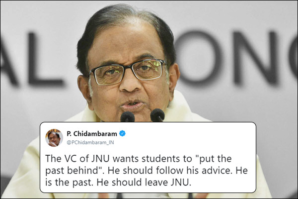 Former Finance Minister Chidambaram advised JNU VC to step down Former Finance Minister Chidambaram advised JNU VC to step down