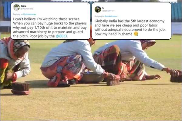 Cricket Australia posts video of elderly women sweeping pitch Ganguly criticized for lack of equipme Cricket Australia posts video of elderly women sweeping pitch Ganguly criticized for lack of equipme