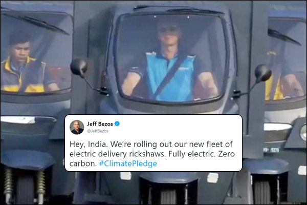 After announcement of $1 billion investment Amazon rolling out electric delivery rickshaws in India After announcement of $1 billion investment Amazon rolling out electric delivery rickshaws in India