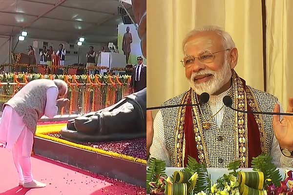 PM Modi inaugurates 63 ft statue of Pandit Deendayal Upadhyaya PM Modi inaugurates 63 ft statue of Pandit Deendayal Upadhyaya