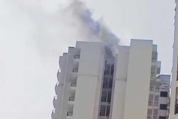 Massive fire breaks out at Elegant Ville Society in Greater Noida West 50 people trapped Massive fire breaks out at Elegant Ville Society in Greater Noida West 50 people trapped