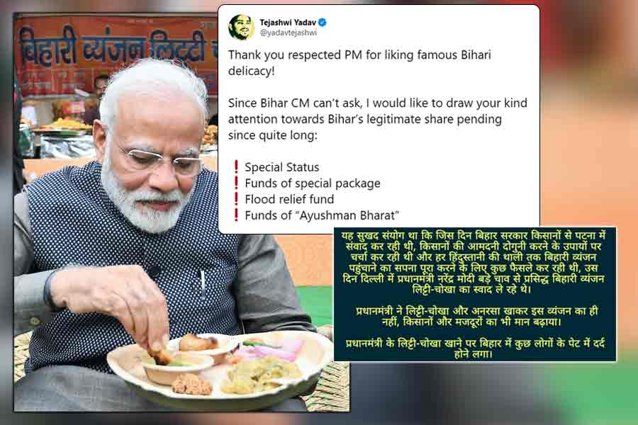 Bihar Deputy CM Snubs RJD for Dig at PM Modi Litti Chokha Tweet Bihar Deputy CM Snubs RJD for Dig at PM Modi Litti Chokha Tweet