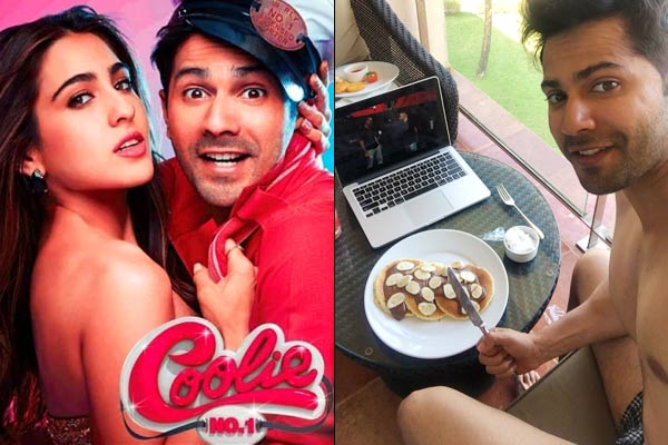 Varun Dhawan Celebrates Coolie No 1 Wrap with Pancakes and a Shirtless Selfie Varun Dhawan Celebrates Coolie No 1 Wrap with Pancakes and a Shirtless Selfie