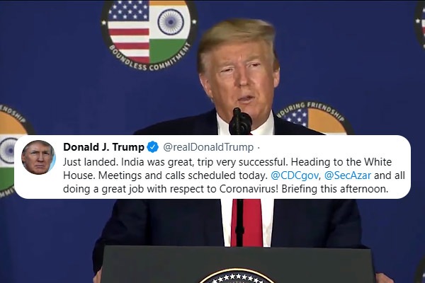 Donald Trump took to Twitter to share his experience about India visit Donald Trump took to Twitter to share his experience about India visit