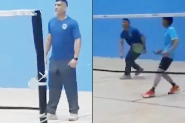 MS Dhoni plays badminton in Ranchi as CSK call off IPL camp MS Dhoni plays badminton in Ranchi as CSK call off IPL camp