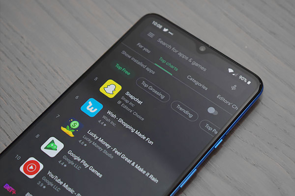 Dark mode feature given in Google Play Store Dark mode feature given in Google Play Store