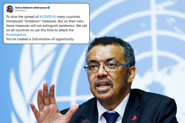 Lockdown not enough to eradicate coronavirus says WHO head Tedros Adhanom Lockdown not enough to eradicate coronavirus says WHO head Tedros Adhanom