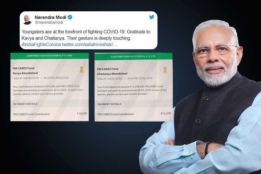 PM Modi expressed gratitude towards 2 youngsters who donated to fight coronavirus PM Modi expressed gratitude towards 2 youngsters who donated to fight coronavirus