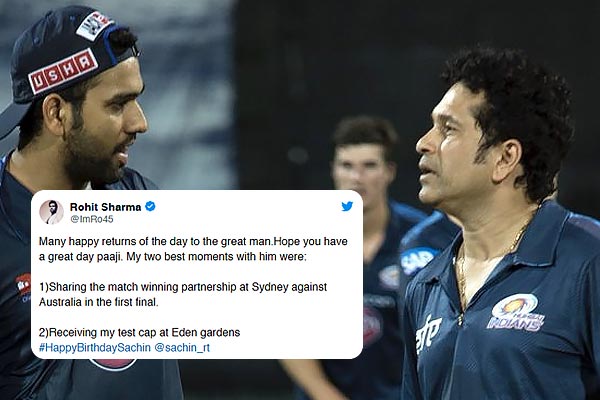Rohit Sharma extends birthday wishes to Sachin Tendulkar also reveals his best two moments with him Rohit Sharma extends birthday wishes to Sachin Tendulkar also reveals his best two moments with him