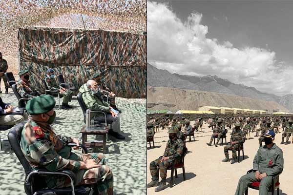 Suddenly Prime Minister Modi, Bipin Rawat and Narwane arrived on a tour of Leh Suddenly Prime Minister Modi, Bipin Rawat and Narwane arrived on a tour of Leh
