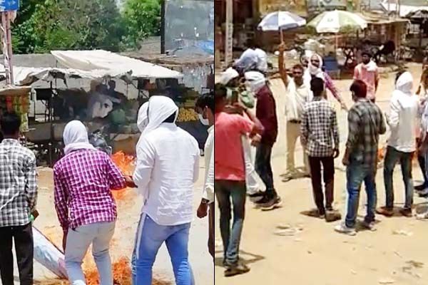Supporters angry over removing Pilot from the post of President burnt Gehlot effigy Supporters angry over removing Pilot from the post of President burnt Gehlot effigy