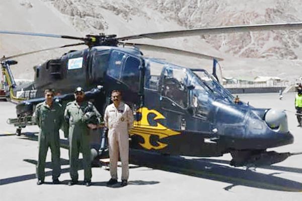 Two light combat helicopters developed by HAL deployed in Ladakh for high altitude IAF operations Two light combat helicopters developed by HAL deployed in Ladakh for high altitude IAF operations